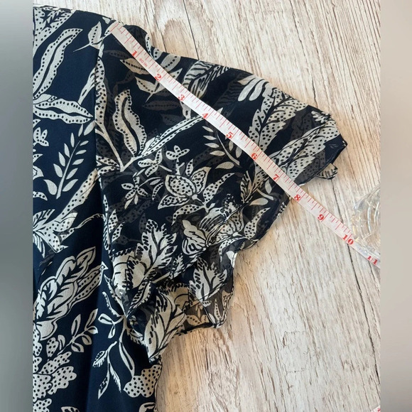 Rickie Freeman Teri Jon Vintage Silk Chiffon Floral V- Neck Wrap Dress 6 - Picture 13 of 14